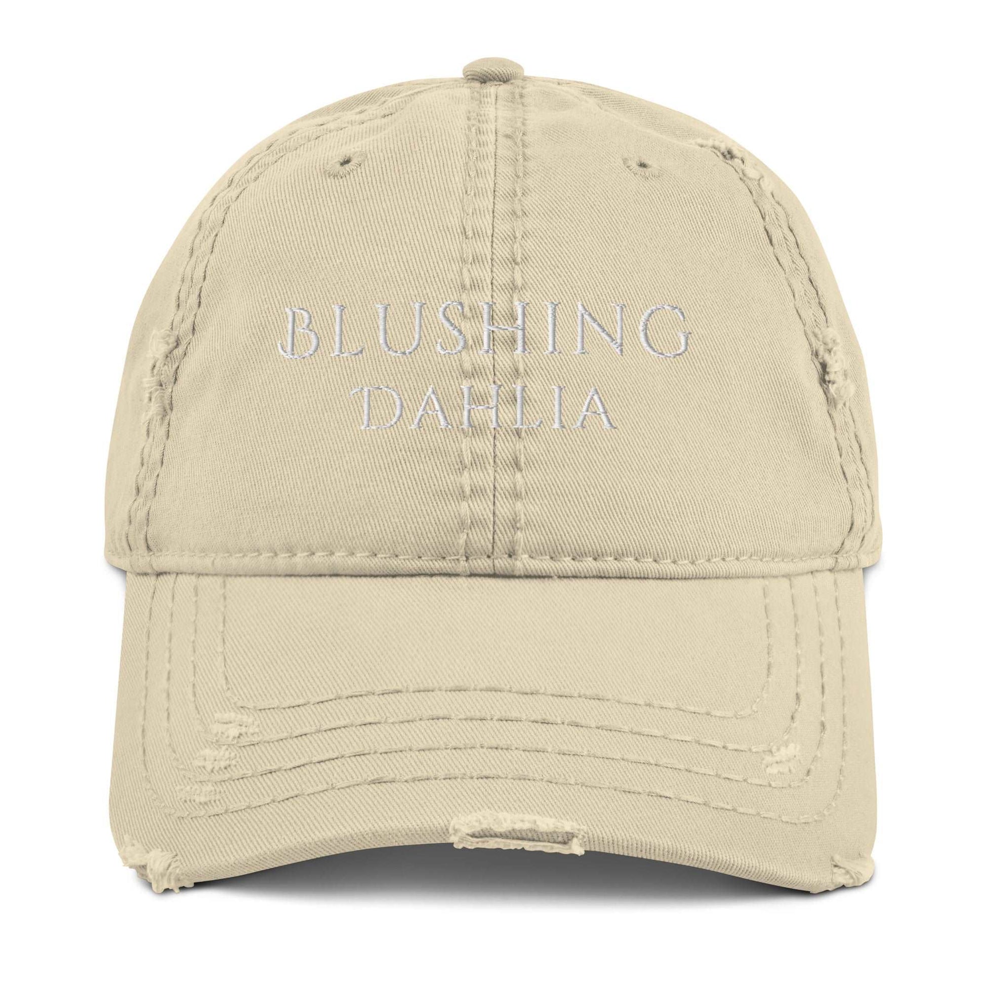 Blushing Dahlia Distressed Hat